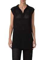 Mesh Knit Sleevless Tunic Top