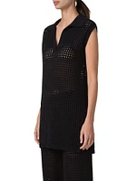 Mesh Knit Sleevless Tunic Top