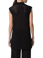 Mesh Knit Sleevless Tunic Top