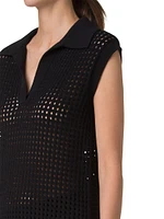 Mesh Knit Sleevless Tunic Top