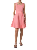 Cotton Poplin Square Neck Minidress