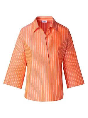 Striped Kimono-Style Sleeve Blouse