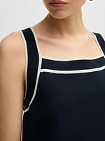 Wide-Neck Knitted Vest Top