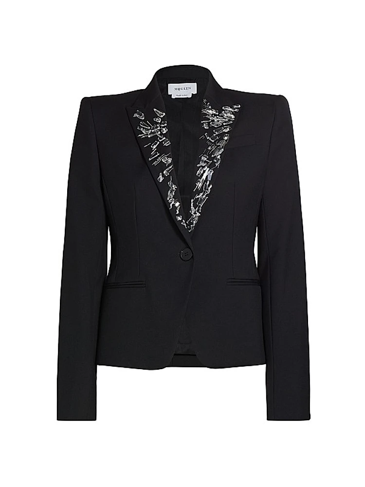 Embroided Lapel Jacket