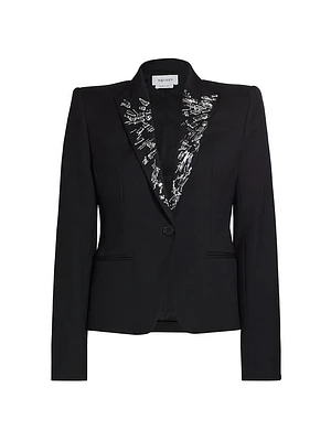 Embroided Lapel Jacket