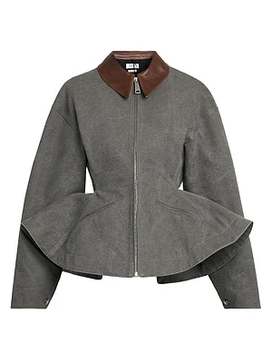 Stonewash Canvas Peplum Jacket