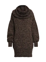 Mouline Hooded Sweater Minidress