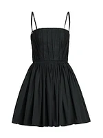 Poplin Pleated Minidress