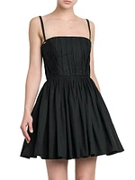 Poplin Pleated Minidress