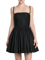 Poplin Pleated Minidress