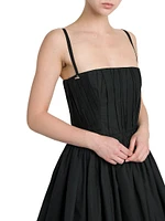 Poplin Pleated Minidress