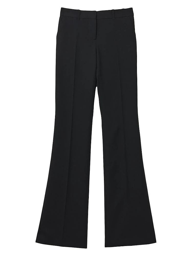 Wool Gabardine Boot-Cut Trousers