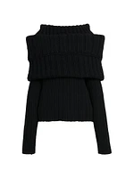 Wool-Cashmere Stand Collar Sweater