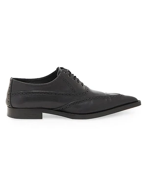 Birdee Brogue Point Toe Leather Dress Shoes