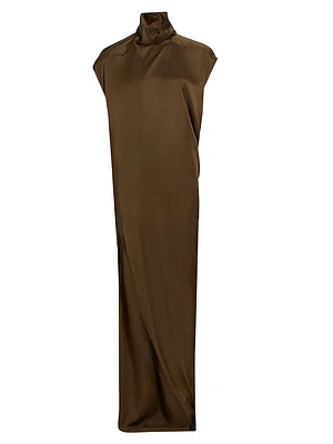 Abito Satin Woven Sleeveless Maxi Dress