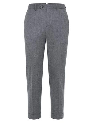 Virgin Wool Flannel Italian Fit Trousers