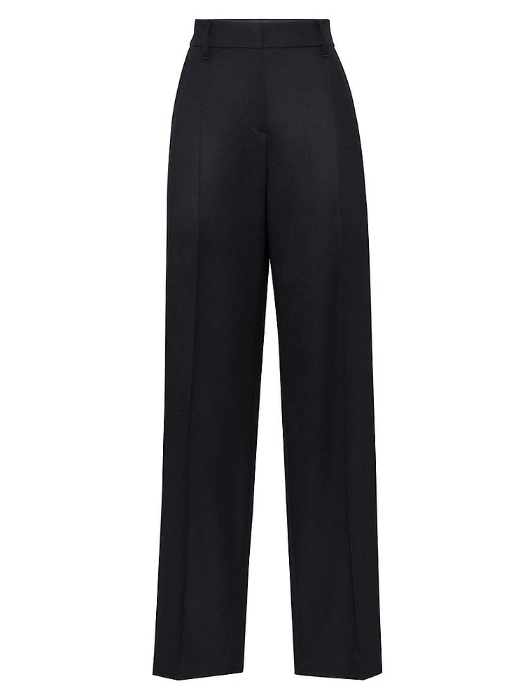 Virgin Wool and Cashmere Loose Straight Trousers