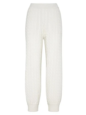 Cashmere Cable Knit Trousers