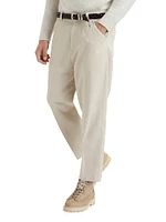 Garment Dyed Leisure Fit Trousers Twisted Cotton Gabardine