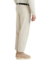 Garment Dyed Leisure Fit Trousers Twisted Cotton Gabardine