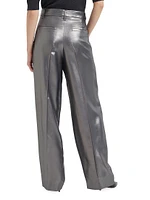 Lame Silk Twill Tailored Relaxed Trousers