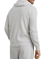 Cashmere English Rib Knit Sweatshirt with Hood