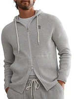 Cashmere English Rib Knit Sweatshirt with Hood