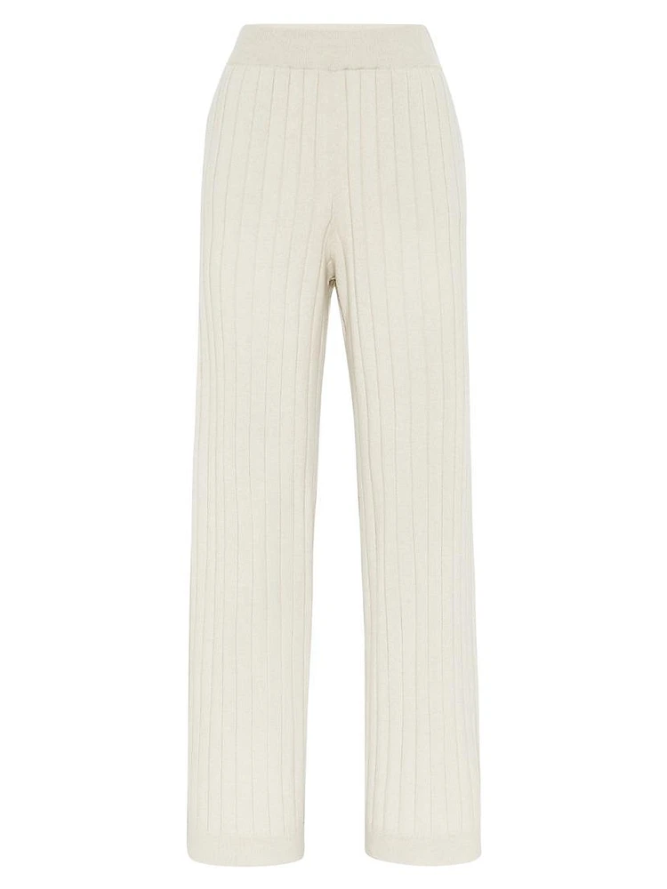 Cashmere Flat Rib Knit Trousers