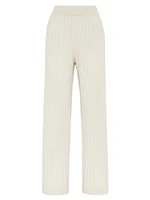 Cashmere Flat Rib Knit Trousers