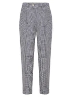 Prince of Wales Leisure Fit Trousers with Pleats