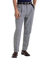 Prince of Wales Leisure Fit Trousers with Pleats