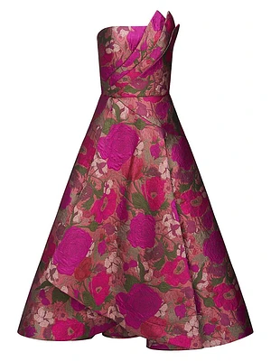 Carolina Floral Off-The-Shoulder Cocktail Midi-Dress