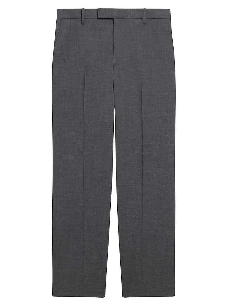 Stretch-Wool Straight-Leg Suit Pants