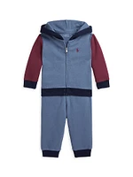 Baby Boy's Colorblocked Cotton-Blend Jacket & Pants Set