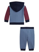 Baby Boy's Colorblocked Cotton-Blend Jacket & Pants Set