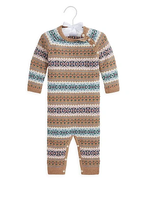 Baby's Fair Isle Wool Sweater Coveralls