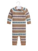 Baby's Fair Isle Wool Sweater Coveralls