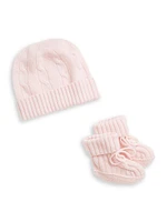 Baby Boy's Cashmere Bootie & Hat Set