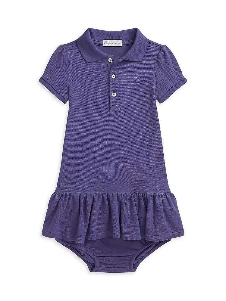 Baby Girl's Polo Dress & Bloomers Set