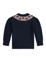 Baby Girl's Intarsia Fair Isle Sweater