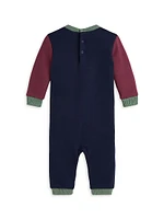 Baby Boy's Colorblocked Cotton-Blend Fleece Coverall