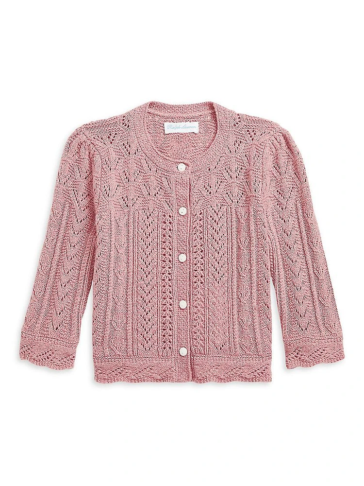 Baby Girl's Pointelle Knit Cardigan