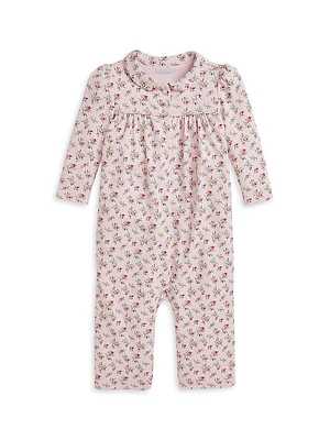 Baby Girl's Floral Cotton Coverall