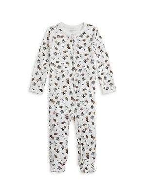 Baby Boy's Polo Bear Cotton Footie