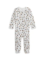 Baby Boy's Polo Bear Cotton Footie