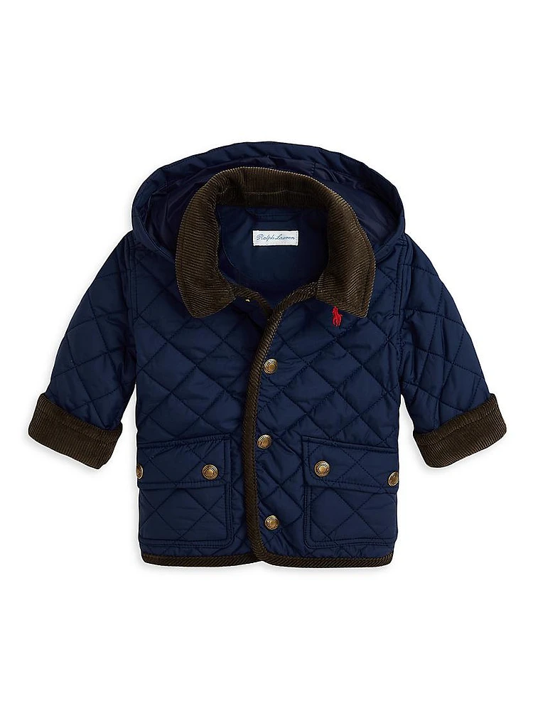 Baby Boy's Quilted Hooded Jacket