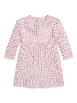 Baby Girl's Cable-Knit Bow Sweater Dress