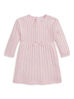 Baby Girl's Cable-Knit Bow Sweater Dress