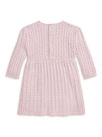 Baby Girl's Cable-Knit Bow Sweater Dress