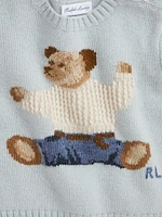 Baby Boy's Sitting Bear Wool-Cashmere Sweater and Pants Set